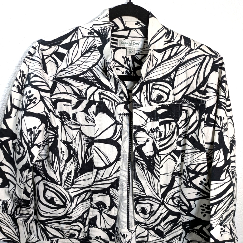 Black and White Floral Jacket
